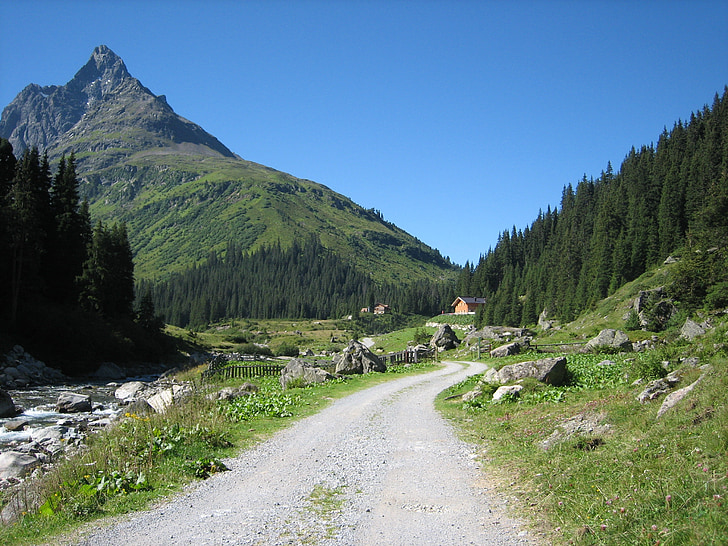 alpine, mountains, away, nature