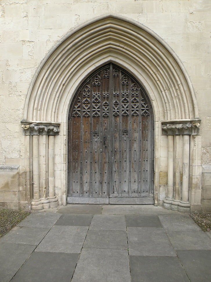 vārti, durvis, vēsturisko, baznīca, portāls, katedrālē, ievade