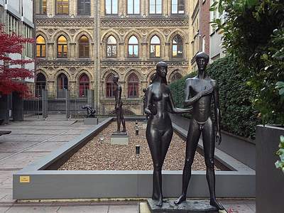 escultura, Adão e Eva, fachada, Bremen
