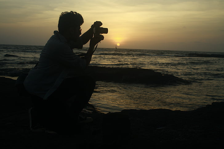 vand, natur, fotografi, fotografering, Sunset, havet, kamera