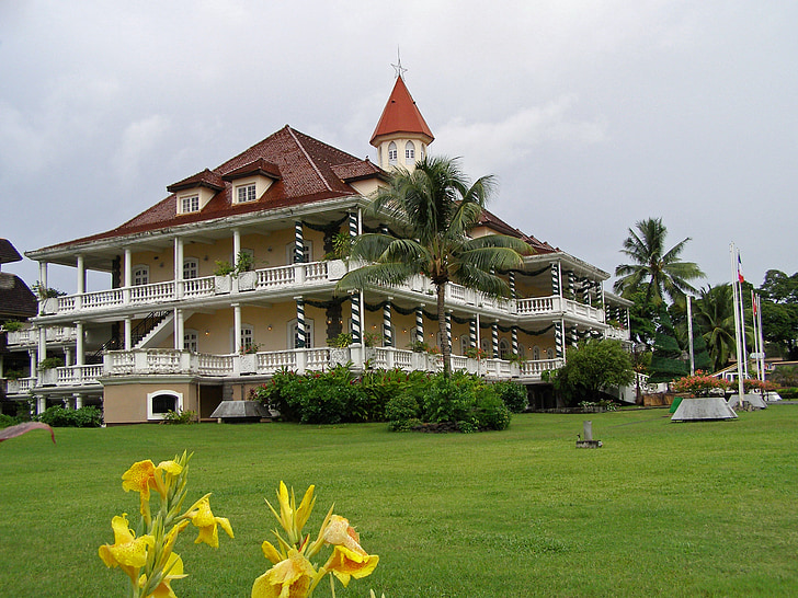 Papeete, Tahiti, vládní dům, Hotel de ville, radnice, Francouzština, Polynésie