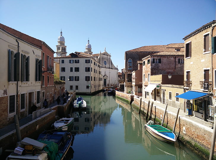 venice, river, street