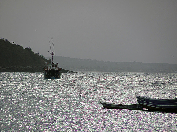 loď, Cove, Eventide, březen, Horizont, Beira mar, Litoral