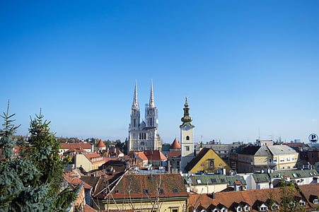 Zagreb, Kroatien, Cathedral, City, Europa, by, arkitektur