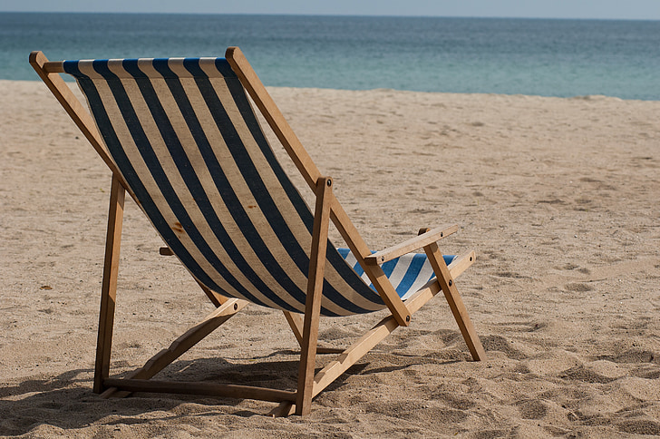 плаж, плажен стол, пясък