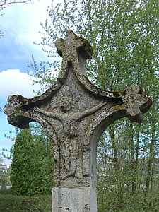 Crucea de piatra, marginea drumului cruce, vechi, rock sculptură, cruce, Hristos Crucea, Steinmetz