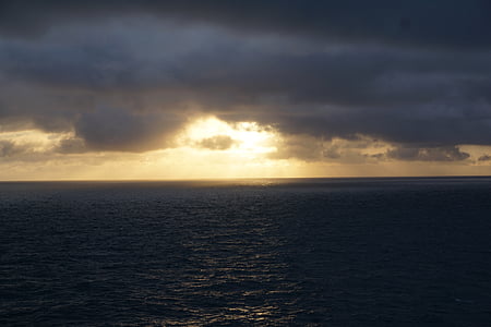 Атлантическия океан, океан, вода, небе, природата, времето, слънце