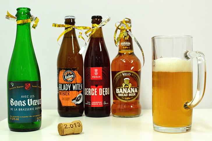 bir, botttle, Perayaan, gelas bir, alkohol, minuman, minuman