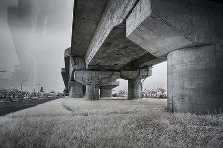 Chiayi hoge snelheid spoor, brug pier, semi-infrarood fotografie