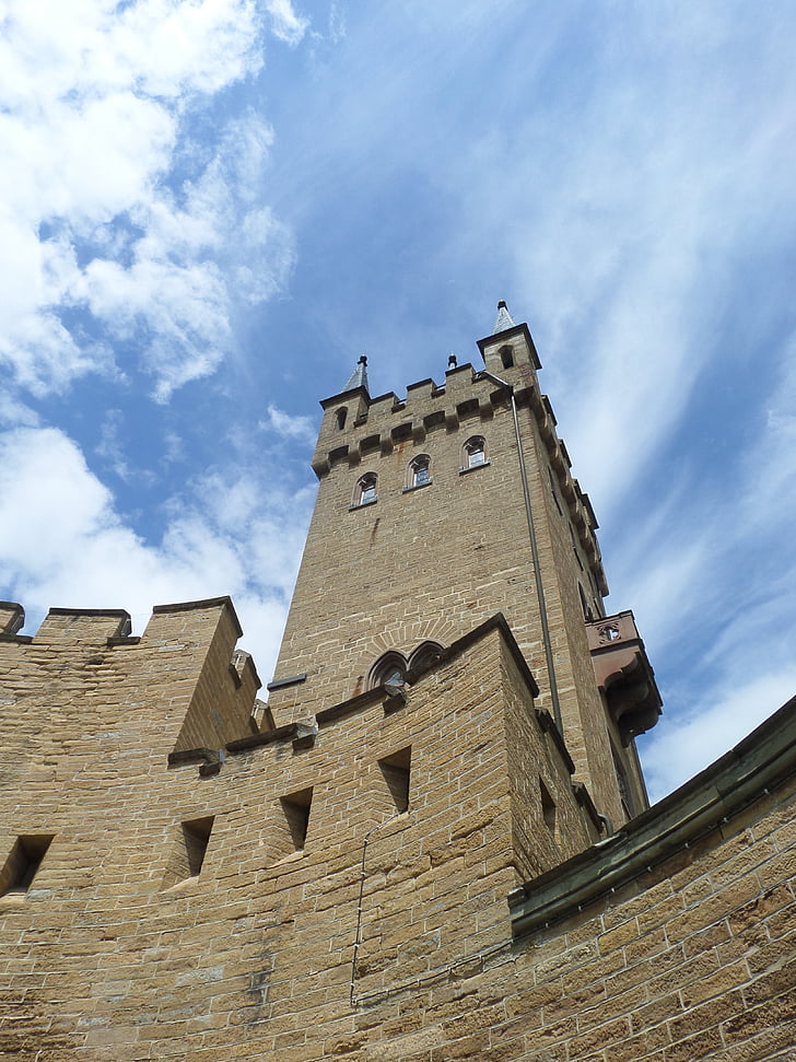 Hradná veža, cimburie, pevnosť, Nástenné, hradobného múru, hrad, Hohenzollern