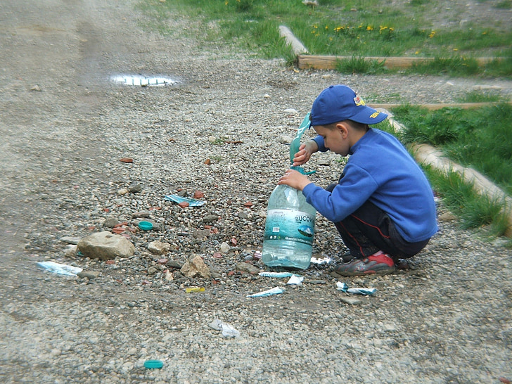nen, pobre, persones, carrer, nens, Joventut, escombraries