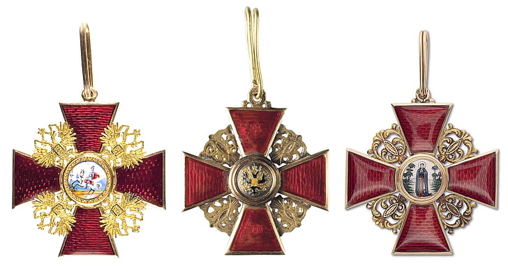 ordre de l’empire russe, décoration, Croix, Prix Royal, Or, bijoux, émail