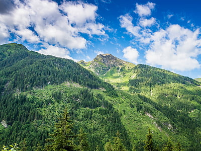 high mountains, landscape, alpine, nature, rock, blue, austria