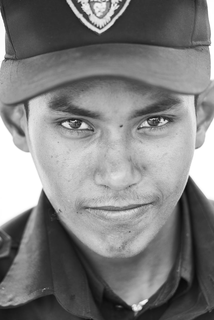 mees, portree, must ja valge, inimese, Aasia, Kambodža, dokumentaalfilm