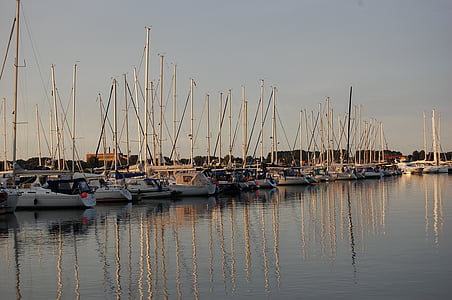 Kröslin, Porto, Marina, Barcos, vela, barco à vela, nave