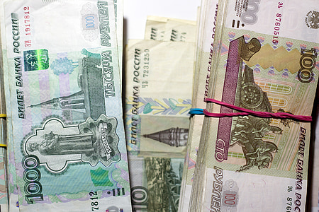 rubel, pengar, räkningar, Ryska, Tutus, Bank, kris