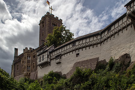 Thüringen Tyskland, Eisenach, slott, Wartburg slott, kulturarvet, världsarv