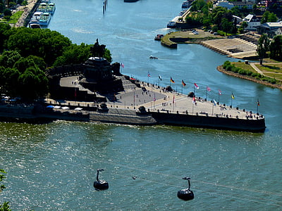 Rhinen, elven, vann, natur, Koblenz, ehrenbreitstein, skipet