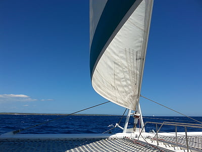 море, ветроходство, ветроходна лодка, синьо, лято, морски, Средиземно море