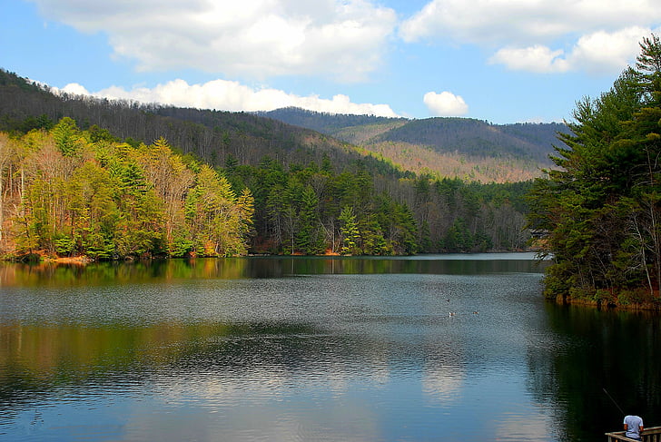 Lake, maisema, luonnonkaunis, vesi, Helen, Georgia, Luonto