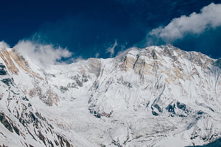 φωτογραφία, βουνό, που καλύπτονται, χιόνι, της ημέρας, ορεινών περιοχών, κοιλάδα