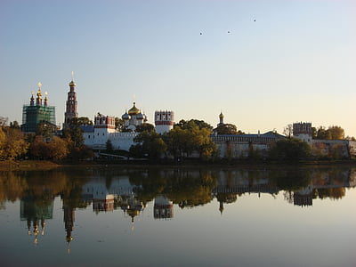 paysage, Monastère de, couvent de Novodievitchi, le paysage urbain, Russie, réflexion