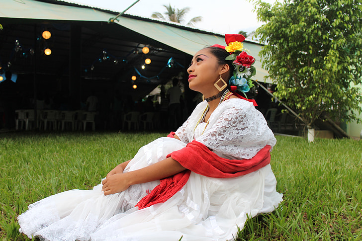 Mehika, ženske, tradicionalna oblačila, avtohtonih, tradicijo, kulture, obrti