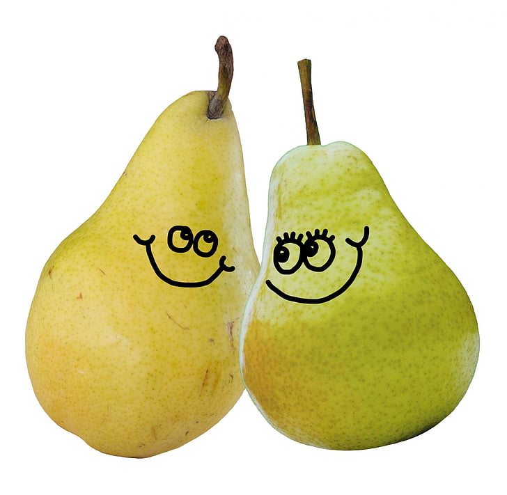 cartoon, pear, pears, pair, fruit, food, love
