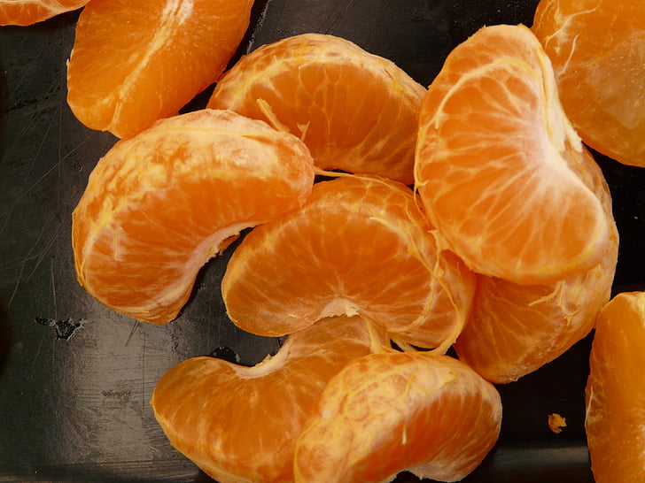 Mandarin, mandarinenschnitz, frugt, Sød, lækker, mad, spise