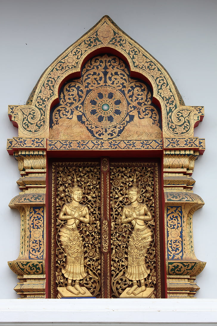fenêtre de, Temple, tailler, sculpture sur bois
