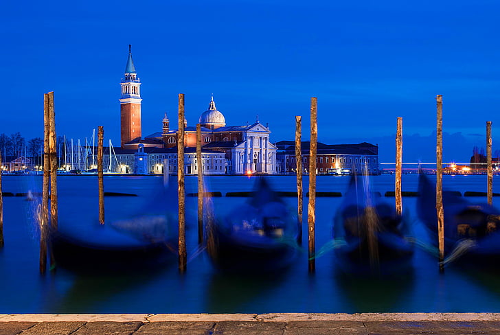 Venecia, Italia, Basílica, góndola, Laguna, arquitectura, Venecia - Italia