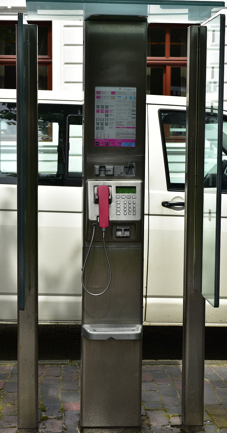 cabina telefònica, Telekom, convocatòria, que funciona amb monedes, ciutat