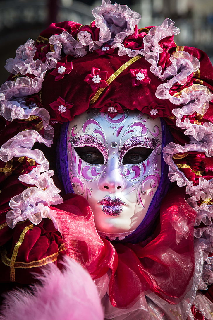 Venedig, masken, Carnevale, kostym, Carnival, venetianska, mask - dölja