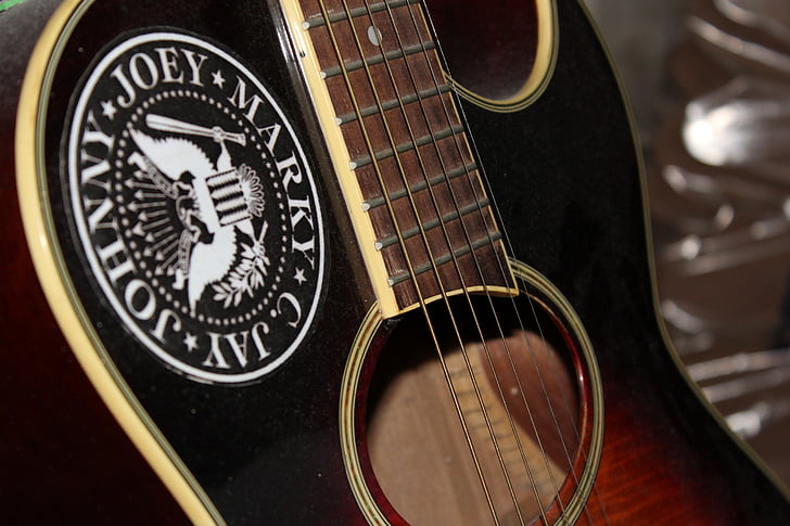 gitar, musik, instrumen