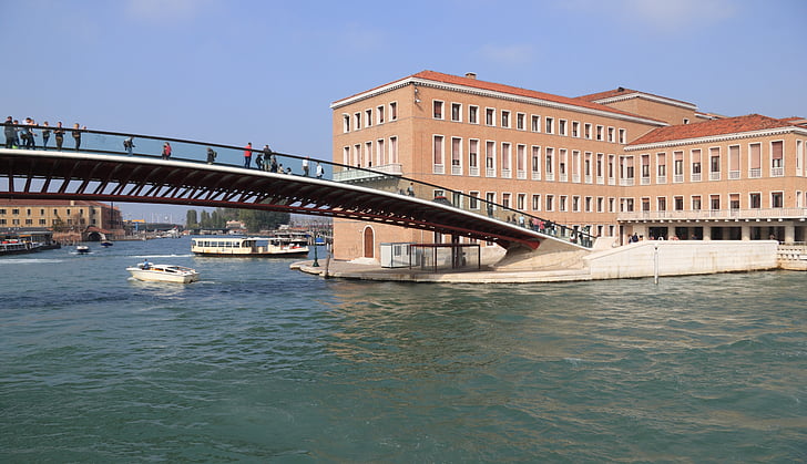 Italie, Venise, place, pont, canal, eau