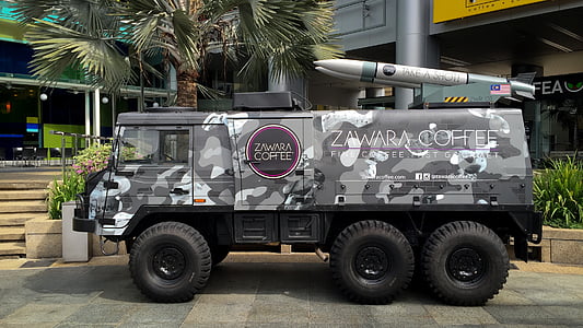 vehículo blindado, militar, café, exhibición de vehículo, carro de comida