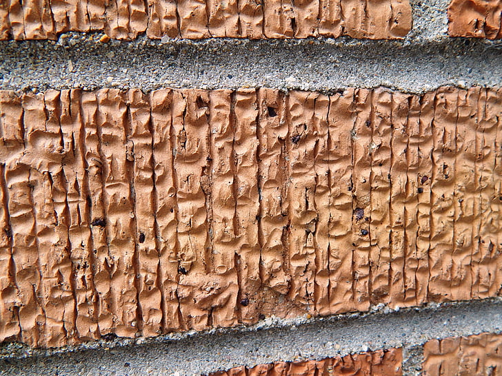 brique orange, texture, mur
