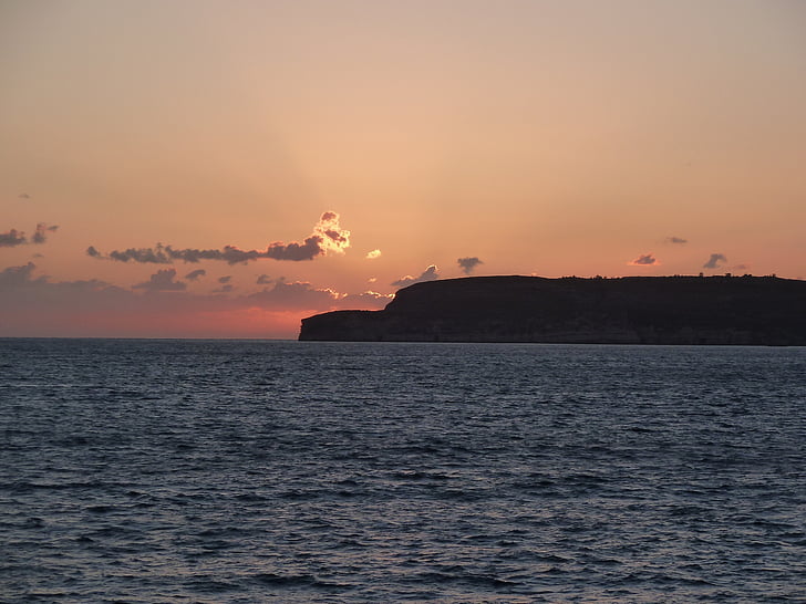 zalazak sunca, Malta, putovanja, Obala, Europe, mediteranska, malteški