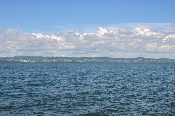 ungāru jūra, balaton ezers, ūdens, vasaras, mākoņi, tihany, saules gaismā