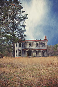 abandoned, house, building, broken, aged, empty, damaged