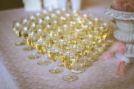 blanc, vi, vidre, beguda, begudes, Partit, taula