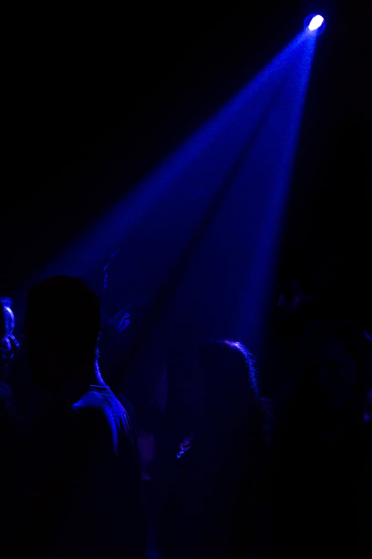 партия, атмосфера, осветление, танци, излиза, дискотека, синьо