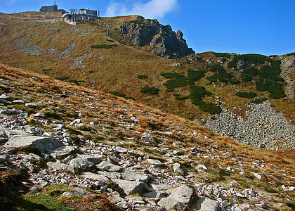 Poolse Tatra, de stenen, rotsen, stok, helling, Bergen, herfst
