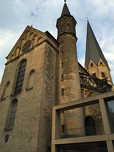 Bonn, Kościół, Münster, budynek, Architektura, Iglica, Katedra
