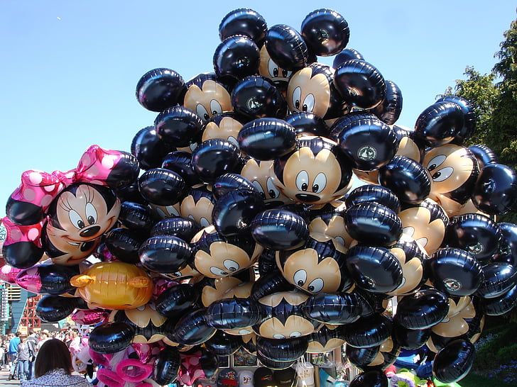 Disneyland, Parijs, Disneyland Parijs, thema, ballonnen, mickey mouse