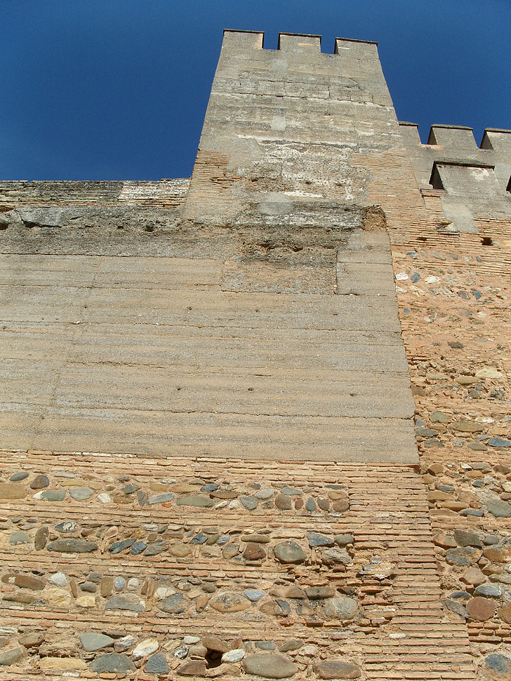 architecture, stone, wall, alhambra, blocks, monument, granada