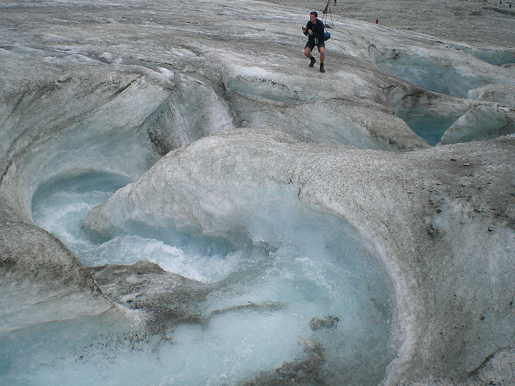 sông băng, nước đá, lạnh, màu xanh, thác nước, pasterze băng