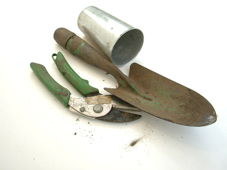 gardening tools, tools, gardening, loppers, garden, shovel, isolated