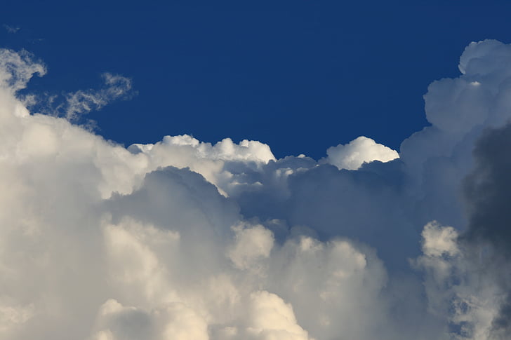 chmury Cumulus, Pogoda, chmury, duży, biały, niebo, niebieski