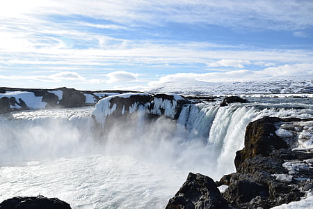 Island, Wasserfall, Landschaft, schöne, inspirierende, Natur, Fluss